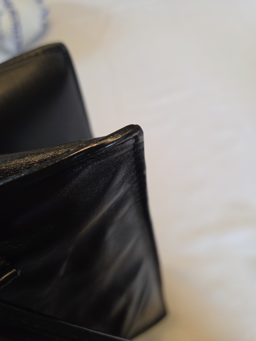 Yuzefi Black Leather Gathered Top Handle Bag - Picture 8 of 13